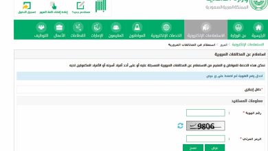 الاستفسار عن المخالفات المرورية برقم المخالفة