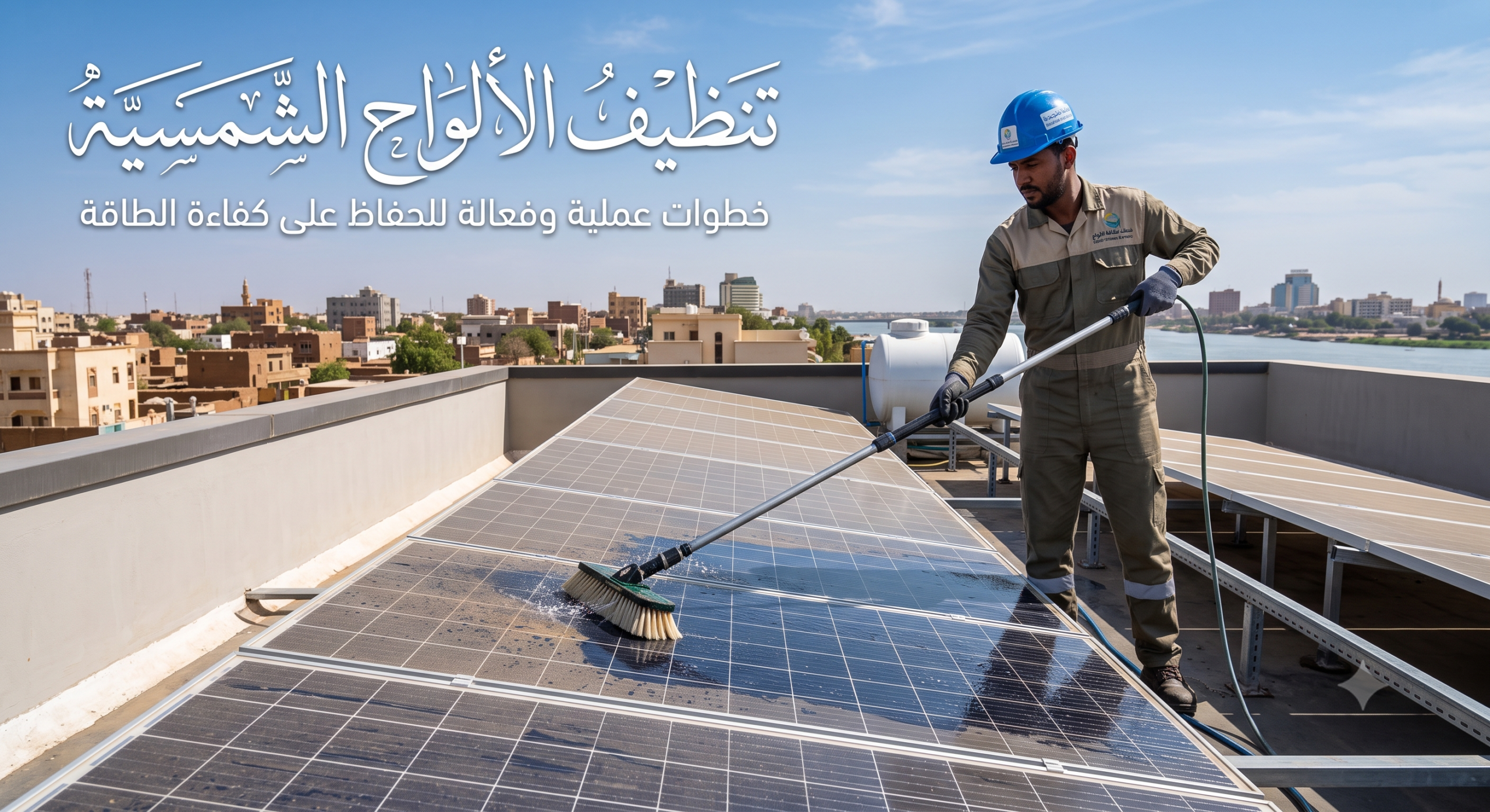 الدليل الشامل: تنظيف الألواح الشمسية بطريقة صحيحة لزيادة كفاءتها